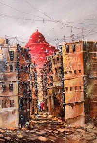 Malik Tariq, 12 x 18 Inch, Acrylic On Canvas, Cityscape Painting, AC-MKT-004